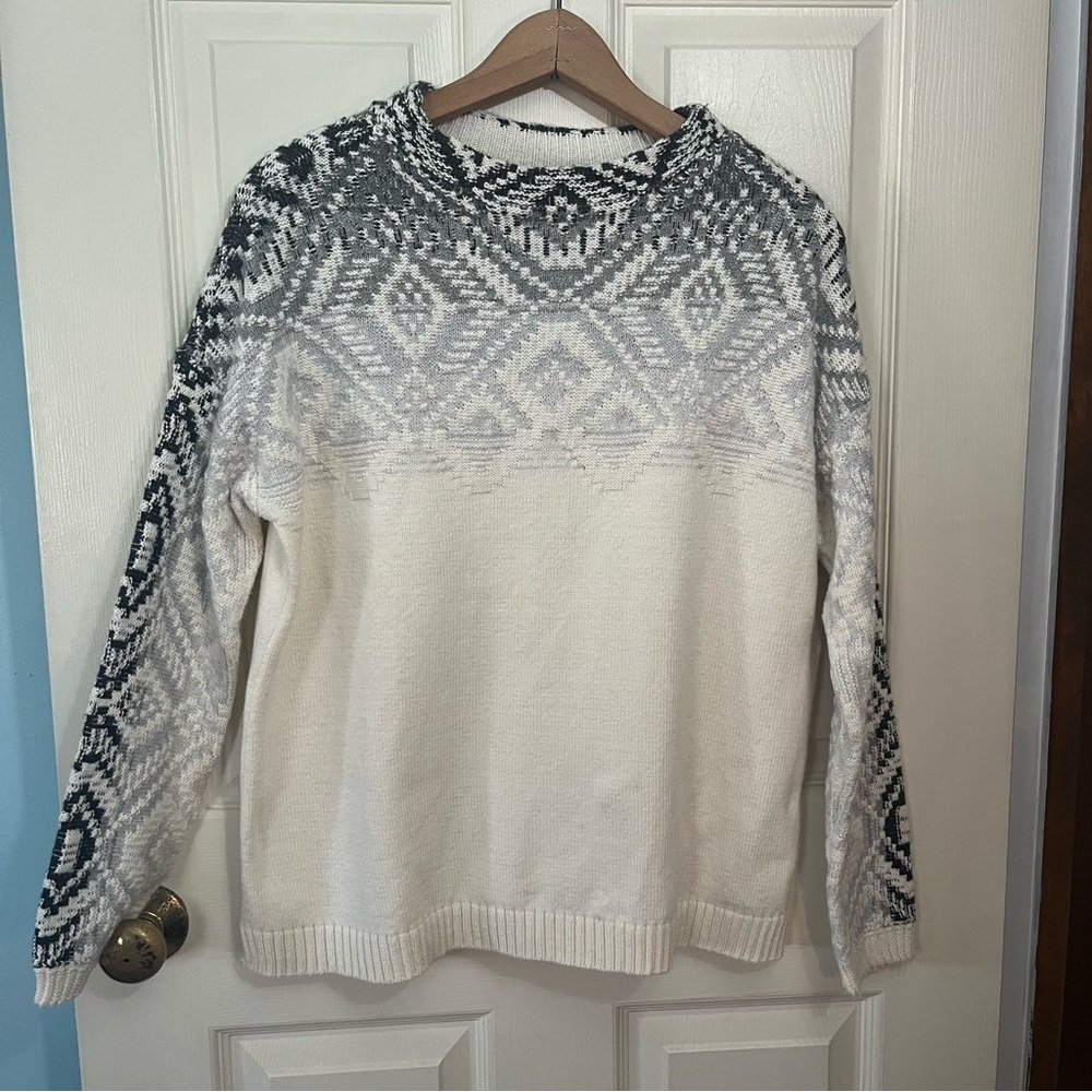 J. Jill Women's Geometric Crew Neck Sweater